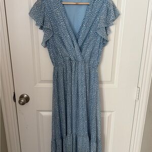 BLUE Modern Flow dress Size 8 or Medium